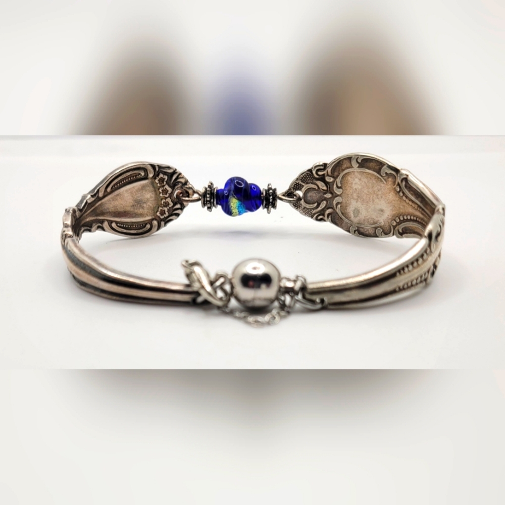 Hand Crafted Vintage Silver Plate Silverware Bracelet